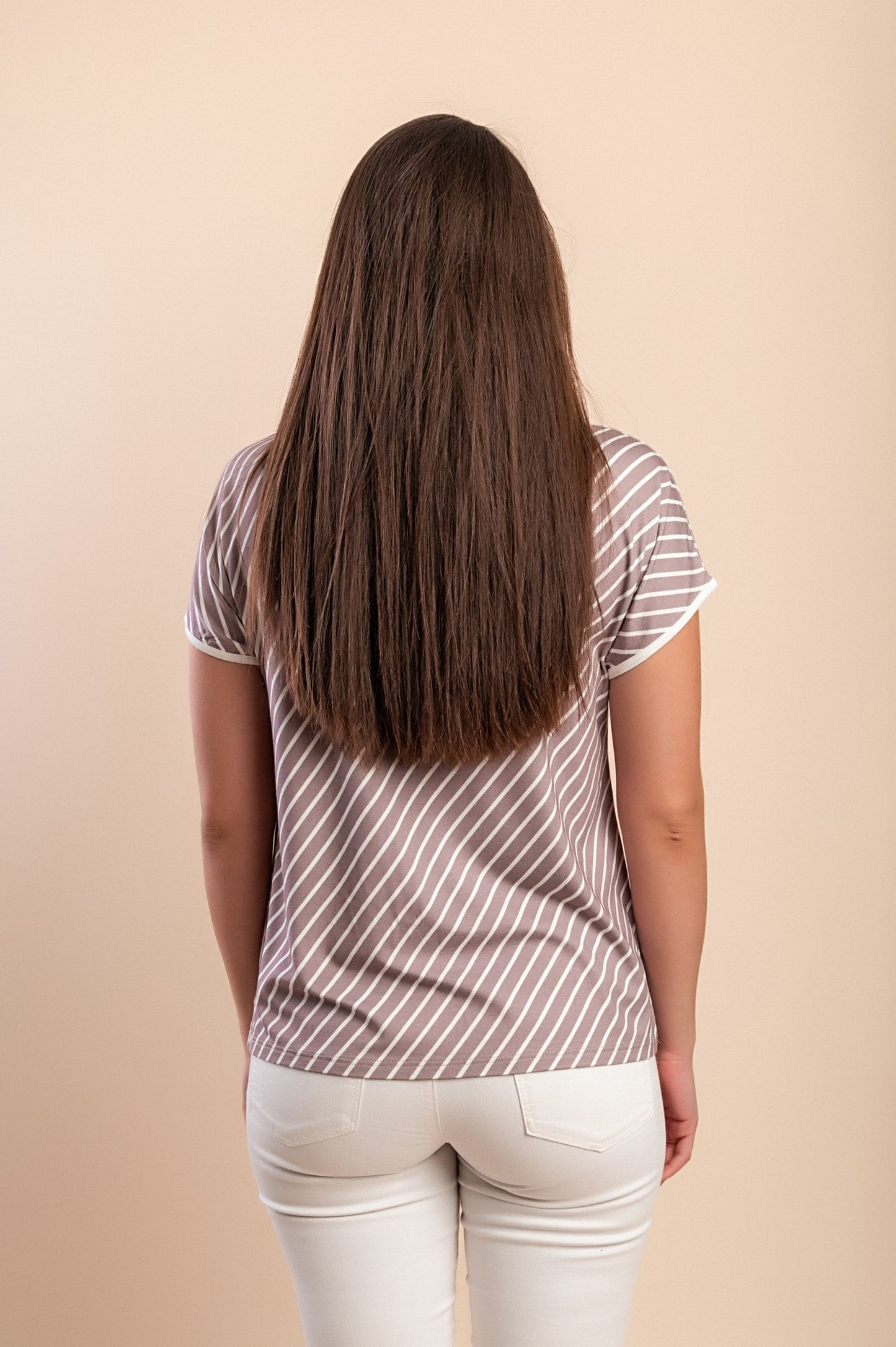 T-shirt stampata, beige