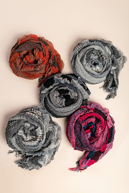 Set di 4 sciarpe, multicolore