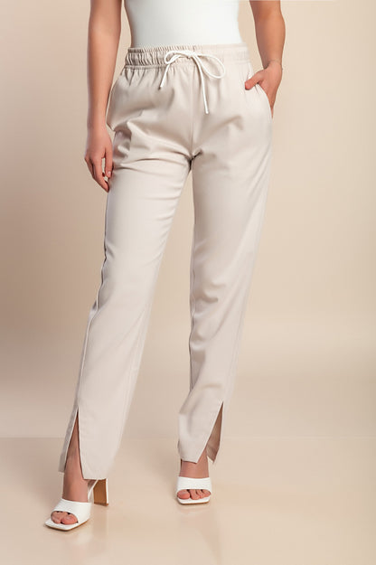 Pantaloni con elastico in vita, bianchi