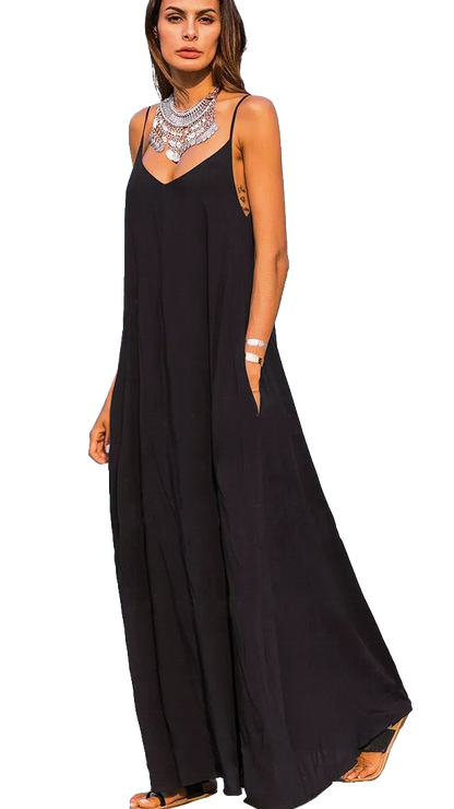 Vestito estivo lungo Yasmine, nero