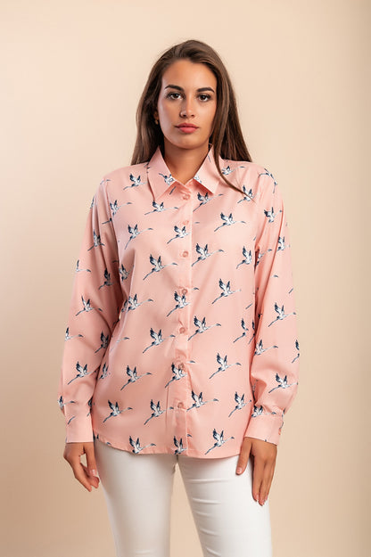 Maglietta stampata taglie forti, rosa