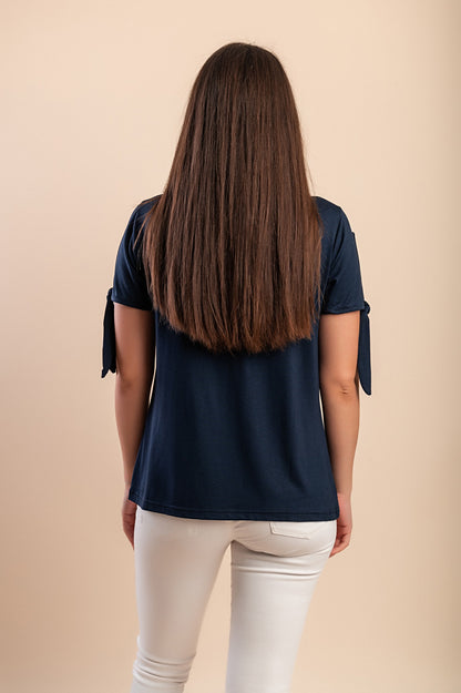 Maglietta con stampa, blu scuro