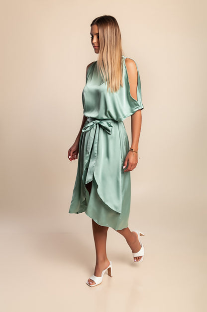 Elegante abito midi con cut-out Thiena, fucsia