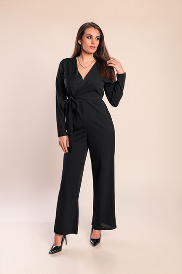 Tuta elegante a maniche lunghe, nera