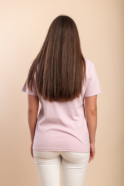 T-shirt in cotone con stampa, rosa chiaro