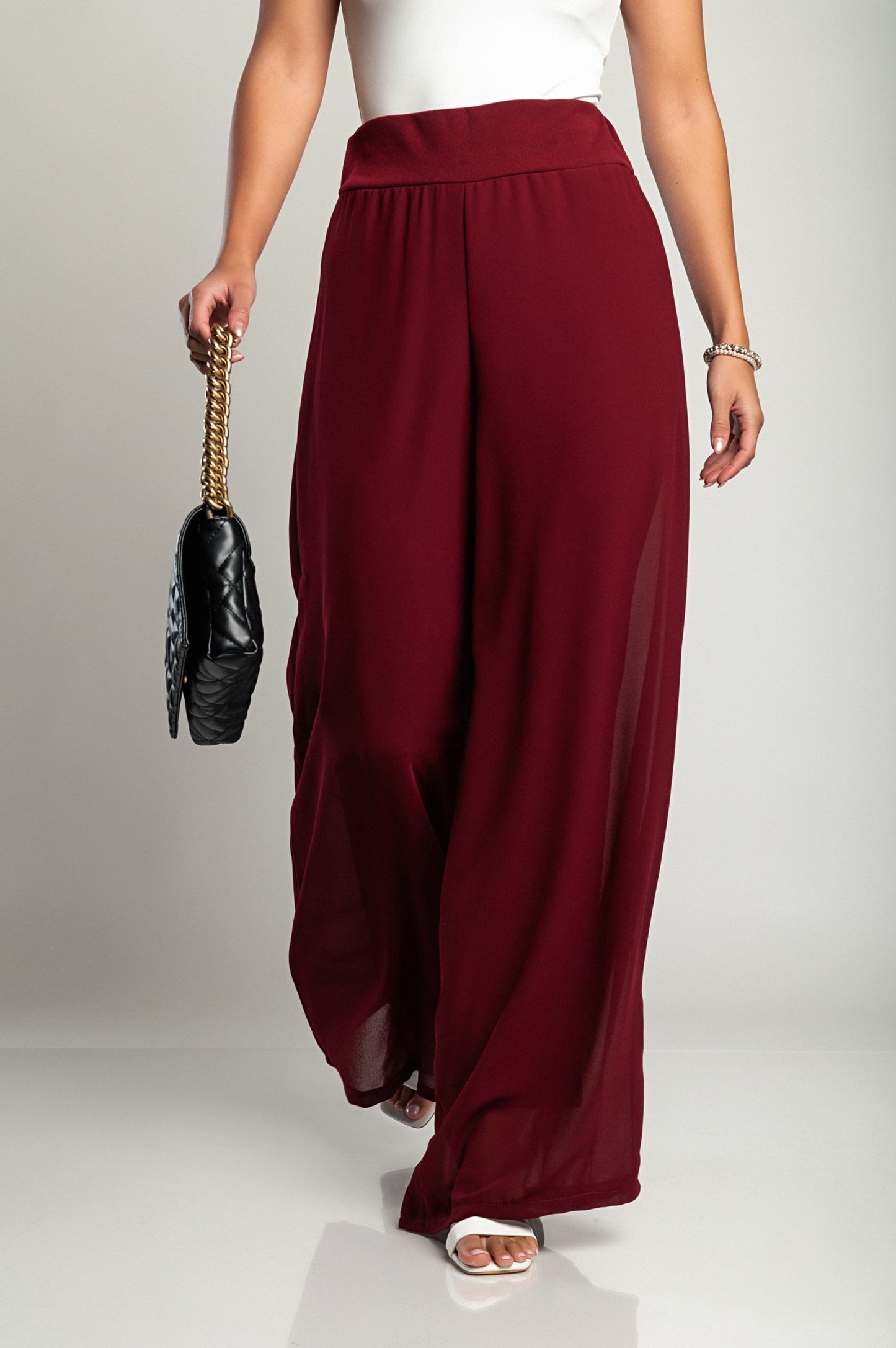 Pantaloni lunghi eleganti Veronna, neri