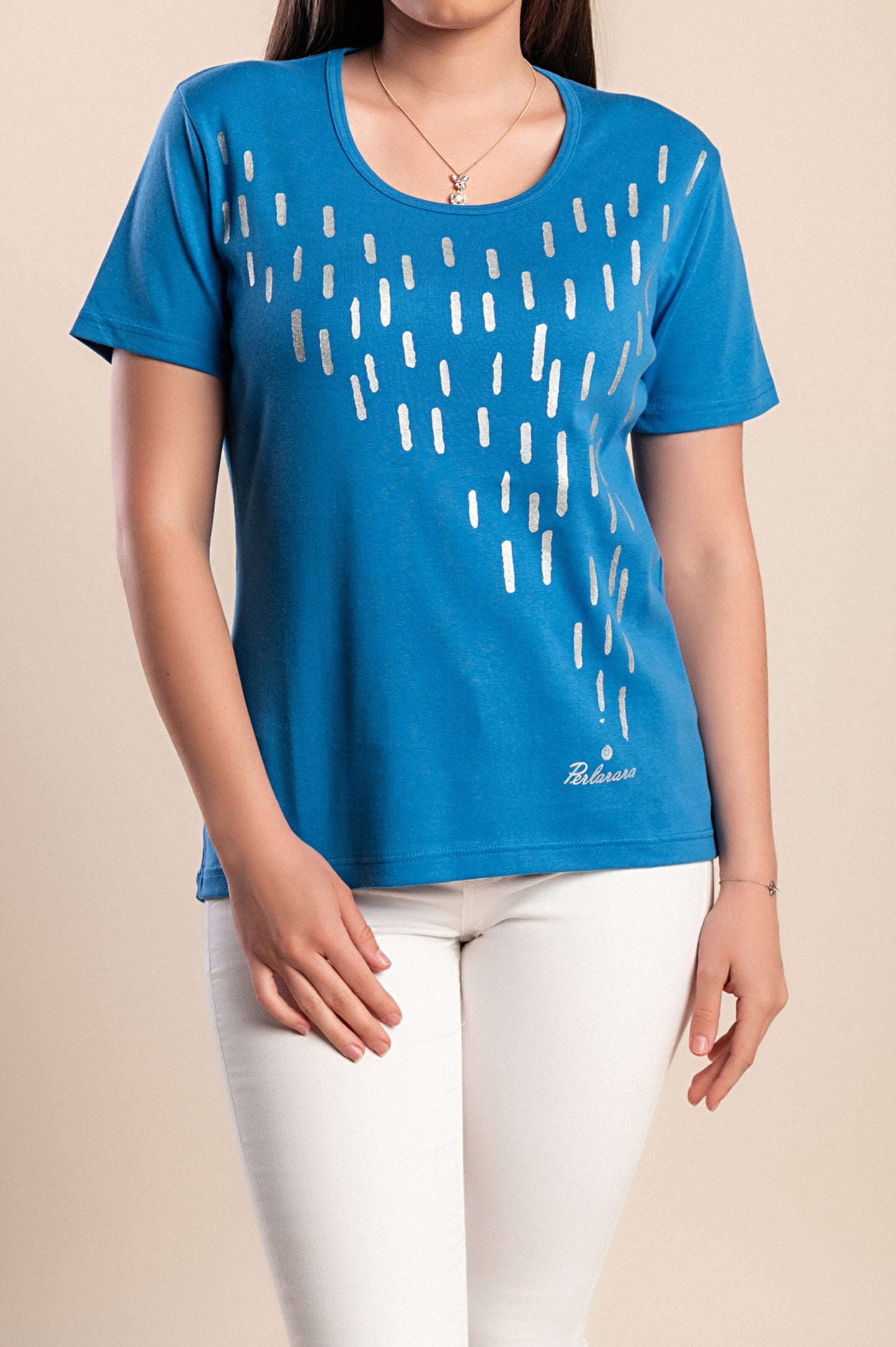 T-shirt stampata, blu