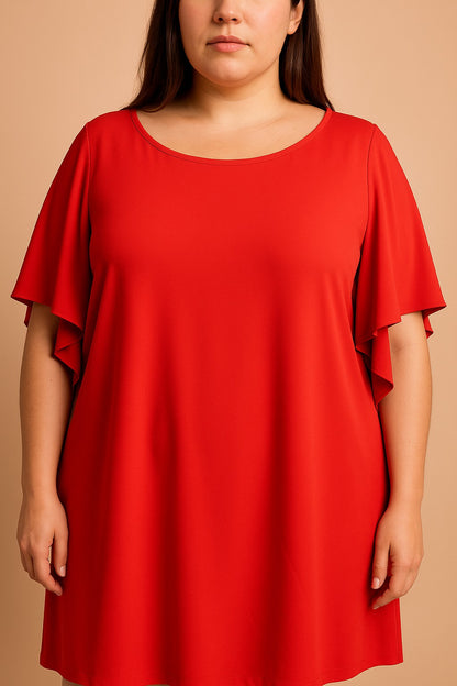 Abito in viscosa taglie forti, rosso