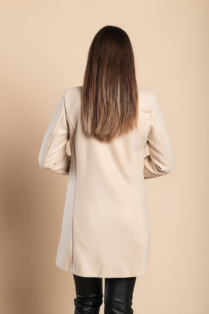 Cappotto elegante con un bottone, beige