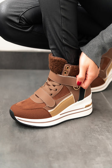 Calde sneakers alte, marroni