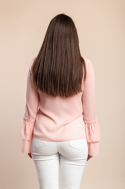 Camicetta con volant, rosa chiaro