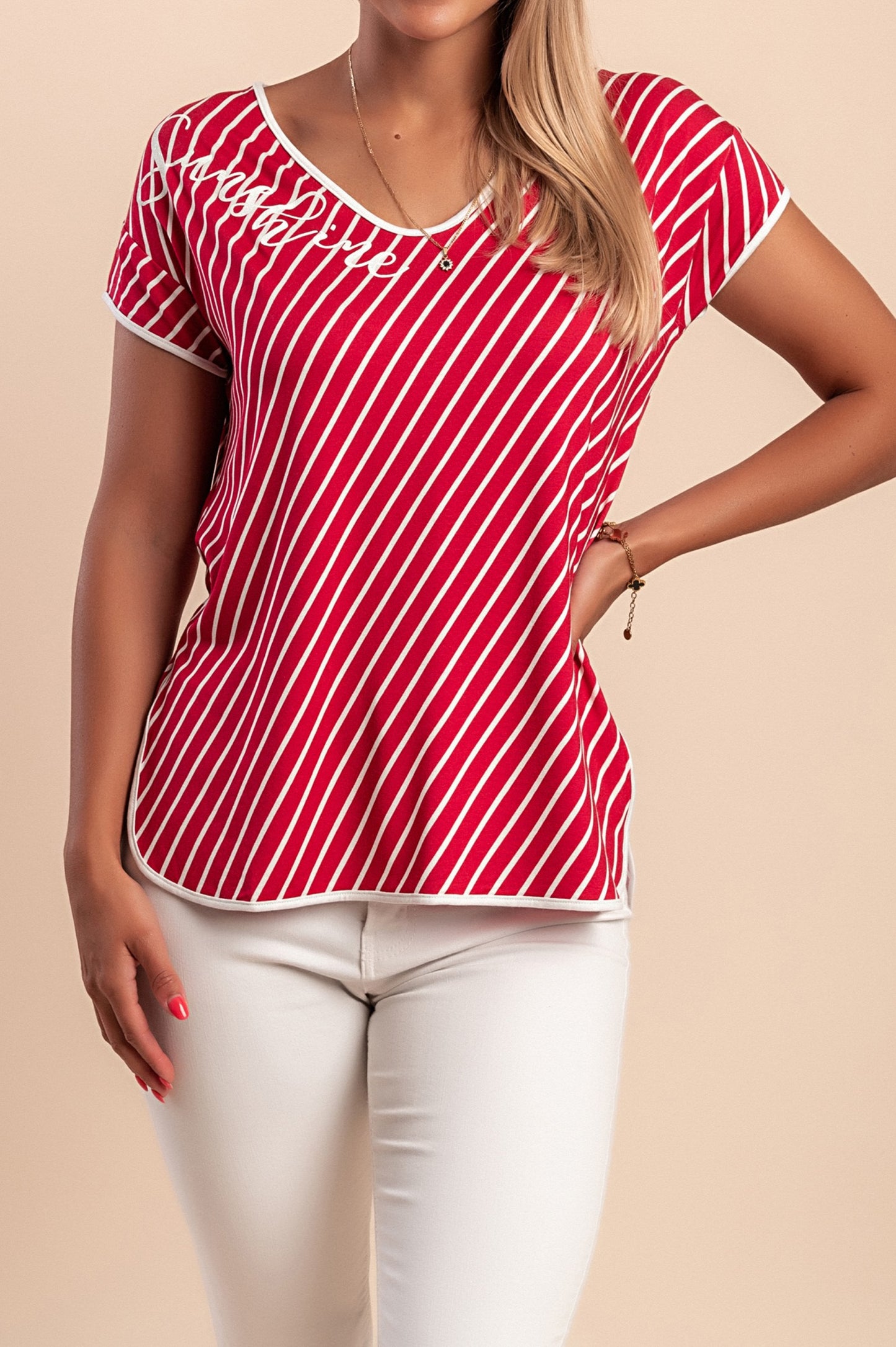 Maglietta a righe, rossa