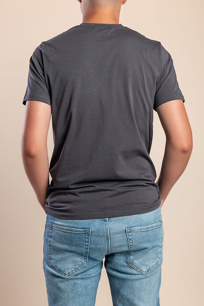 T-shirt da uomo in cotone con stampa, nera