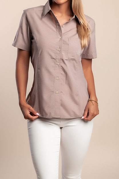 Camicia a quadri, grigia