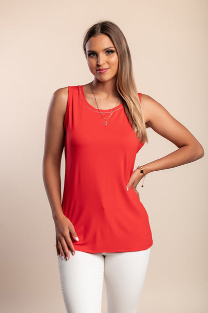 Top senza maniche, rosso