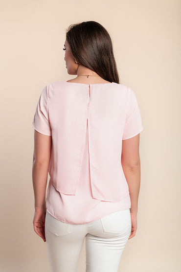 Camicetta a maniche corte, rosa chiaro