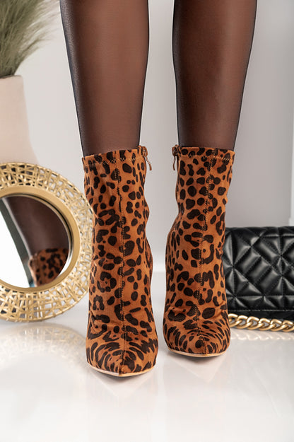Stivaletti con tacco Allos, leopardato