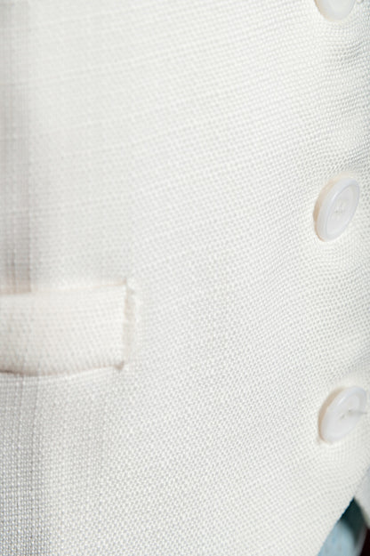 Gilet elegante con bottoni, bianco