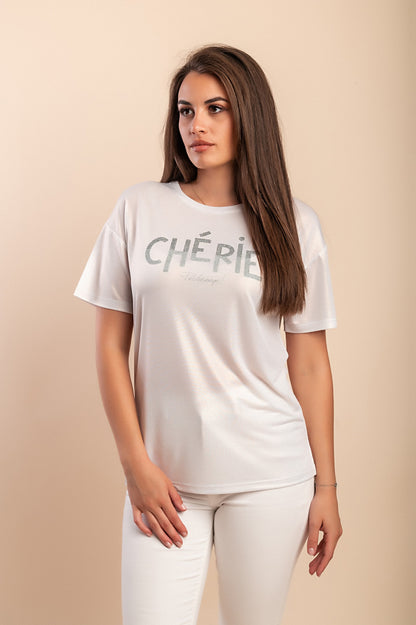 T-shirt stampata, bianca