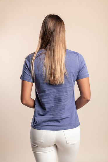 T-shirt in cotone con stampa, blu