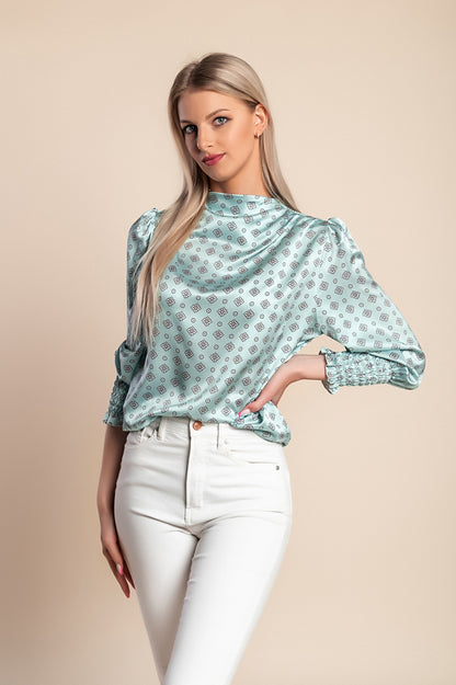 Camicetta stampata, colore beige