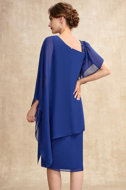 Abito midi elegante con paillettes, blu