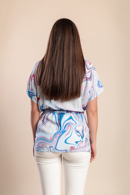 Camicia stampata, blu