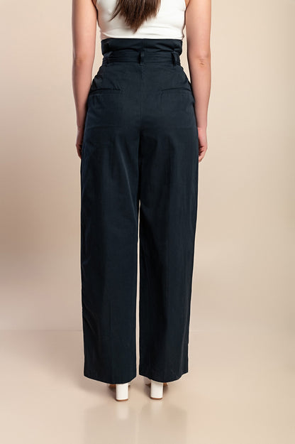 Pantaloni a vita alta taglie forti, blu scuro