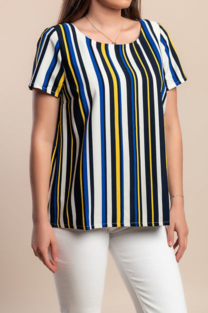 Camicetta a righe, blu scuro