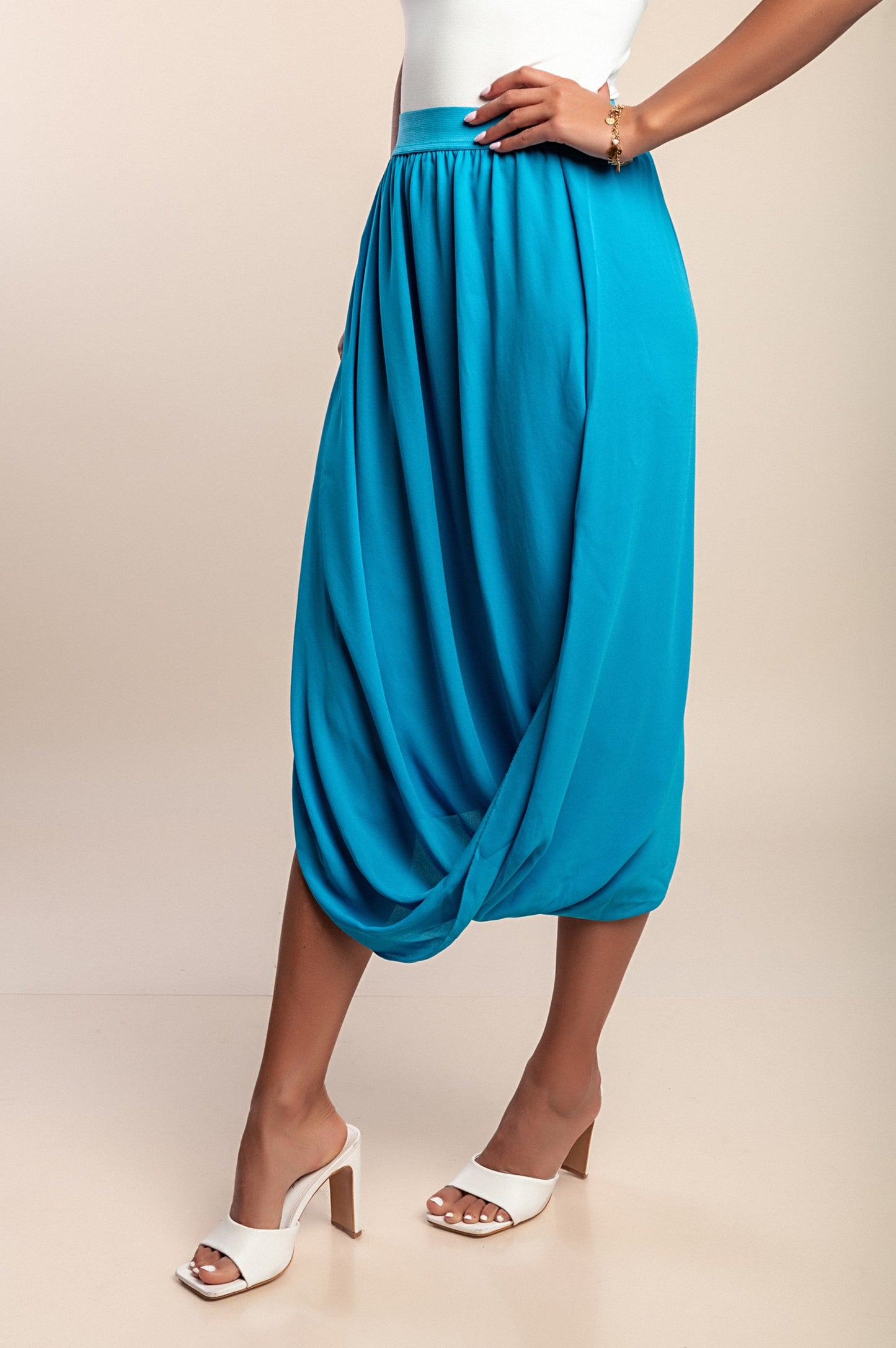 Pantaloni con elastico in vita, blu