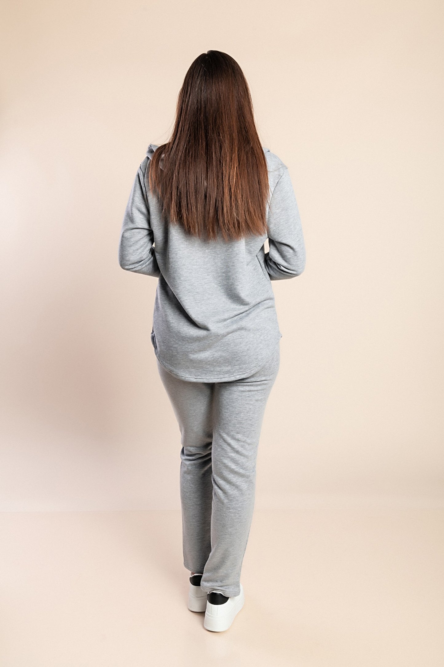 Completo tuta con zip, grigio chiaro