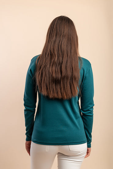 Maglia in cotone a maniche lunghe, verde