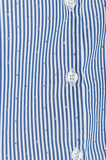 Camicia a righe, blu scuro