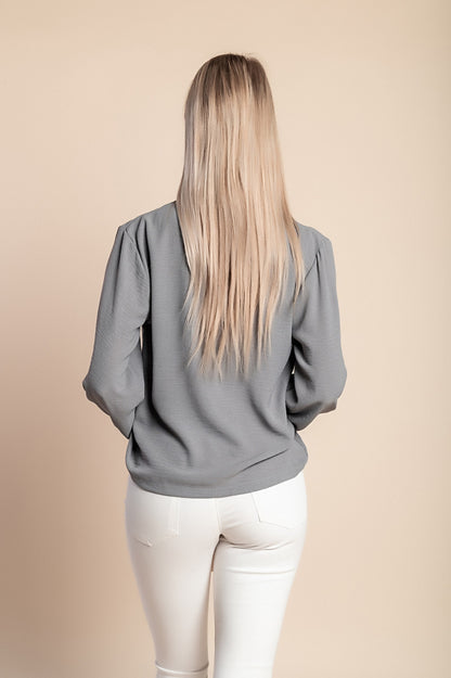 Camicetta girocollo, grigio chiaro