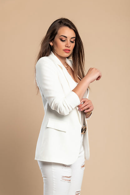 Blazer lungo con scollatura classica Turina, nero