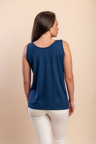 Top senza maniche, blu scuro