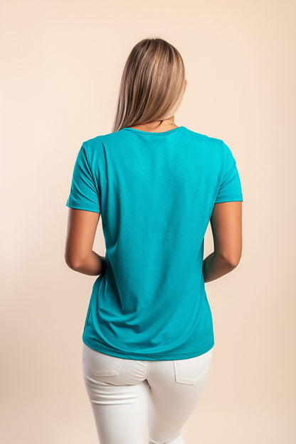 T-shirt in viscosa, beige