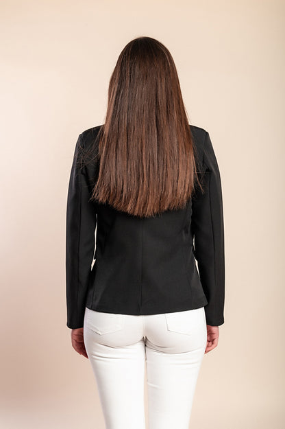 Blazer con bottoni decorativi, nero