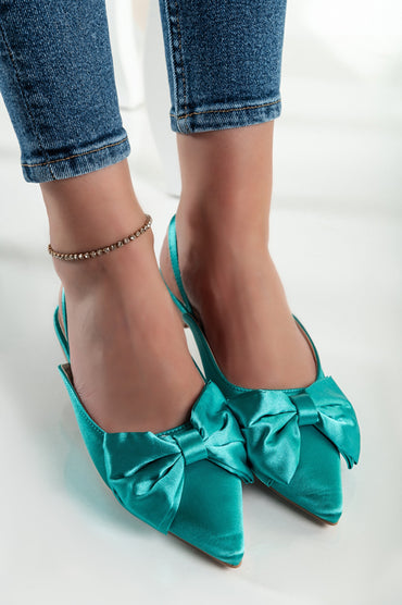 Scarpe con fiocco decorativo, verde