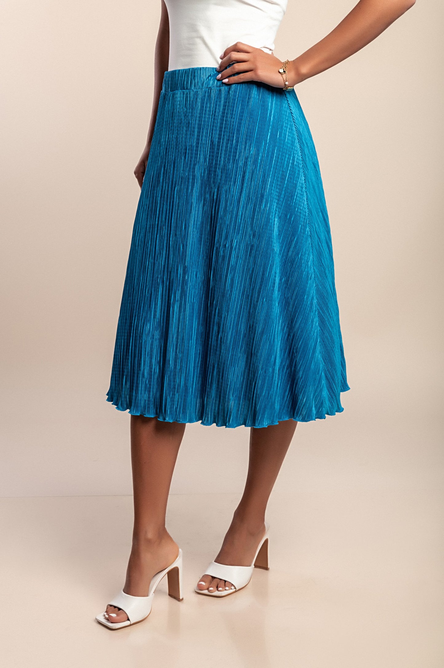 Gonna plissettata, blu