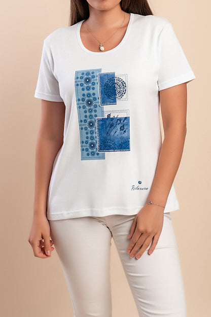 T-shirt in cotone con stampa, rosa