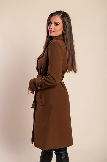 Trench elegante con bottoni, cammello