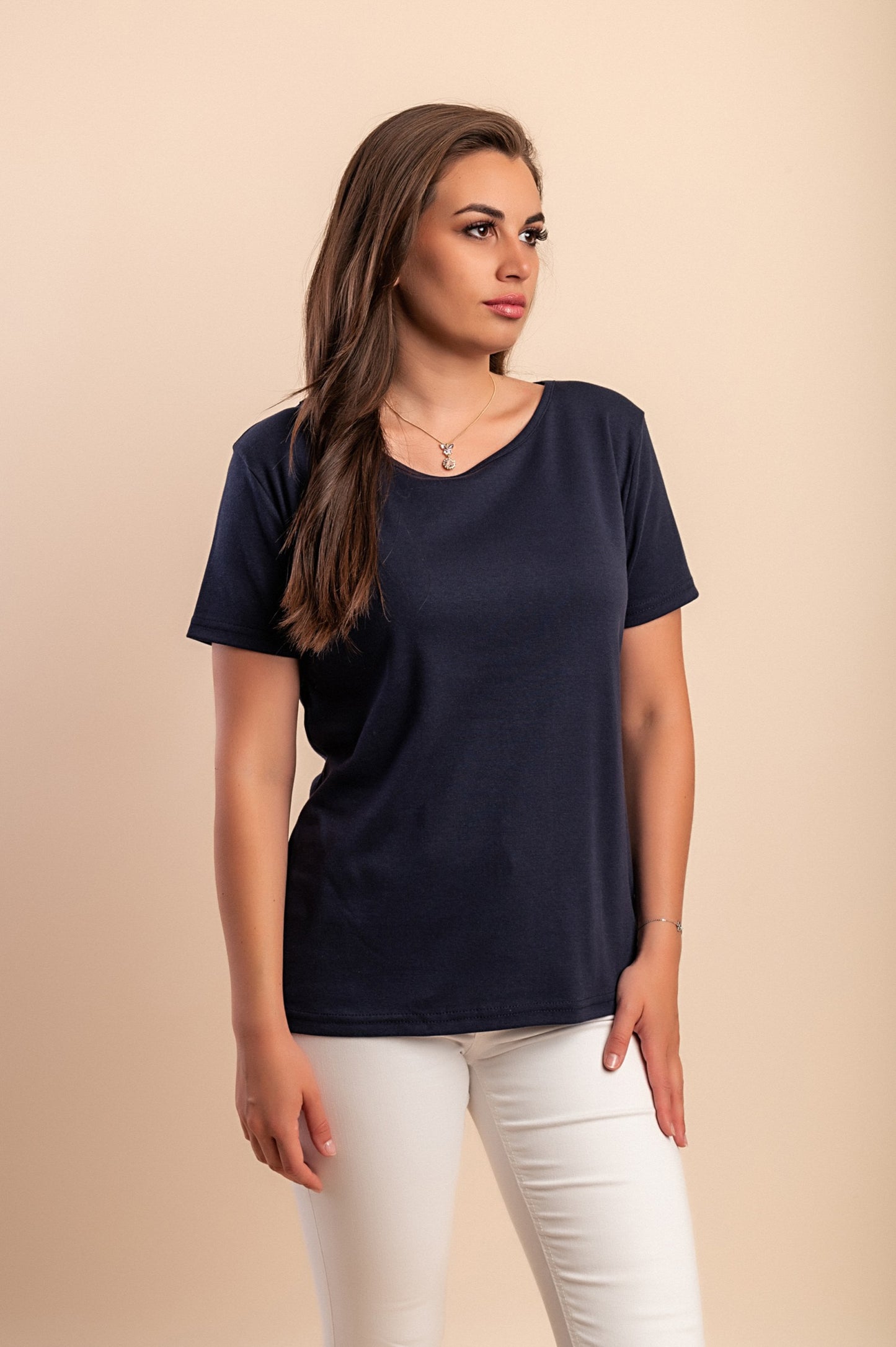 T-shirt a maniche corte in cotone, beige