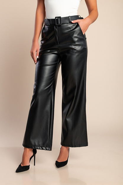 Pantaloni in similpelle, neri