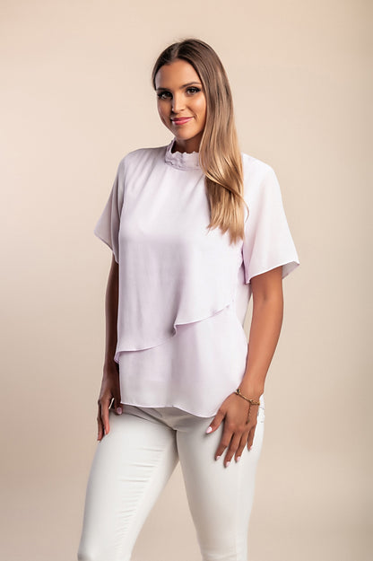 Camicetta a collo alto, lilla