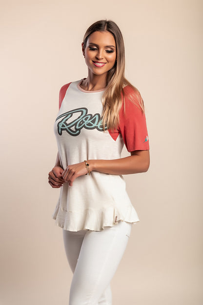 Maglietta in cotone, beige