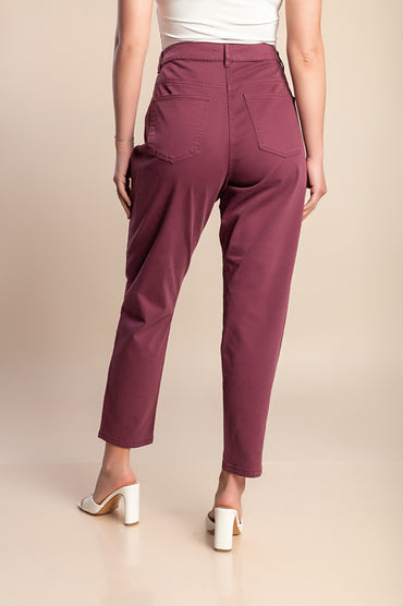 Pantaloni di cotone taglie forti, viola