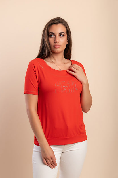 T-shirt in viscosa, rossa