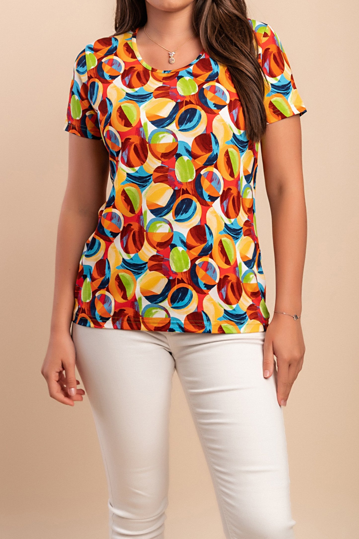 T-shirt stampata, multicolore