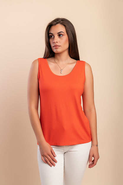 Top senza maniche in cotone, rosa